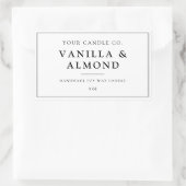 ミニマル白キャンドルラベル 長方形シール (バッグ)