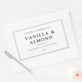 ミニマル白キャンドルラベル 長方形シール (封筒)