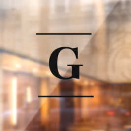 ミニマル白シンプルモノグラム ウィンドウサイン