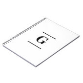 ミニマル白シンプルモノグラム ノートブック (左側)