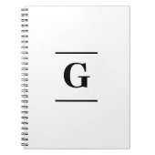 ミニマル白シンプルモノグラム ノートブック (正面)