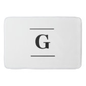 ミニマル白シンプルモノグラム バスマット (正面)