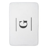 ミニマル白シンプルモノグラム バスマット (正面縦)