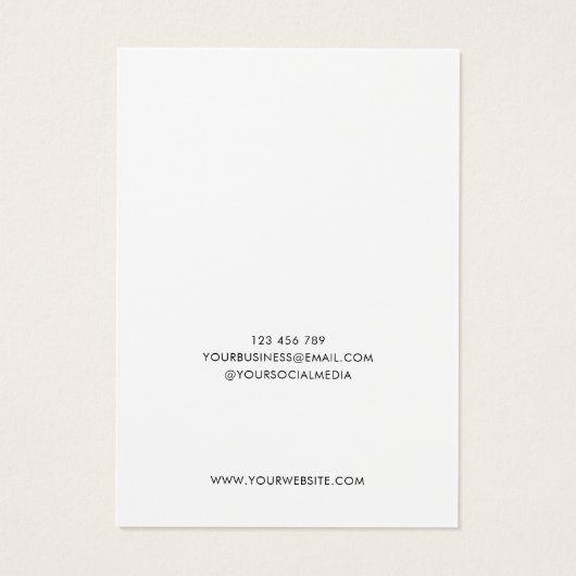 ミニマル白ジュエリーイヤリングディスプレイカード (裏面)