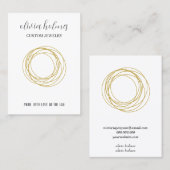 ミニマル白ジュエリー名刺 名刺 (正面/裏面)