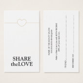 ミニマル白フェイク金ゴールド線ハート (正面&裏面)