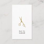 ミニマル白フェイク金ゴールド美容師アポイントメント 予約カード (正面)
