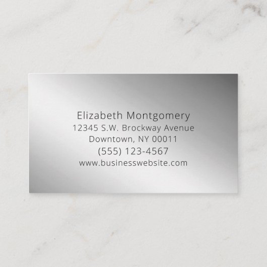 ミニマル白フェイク銀箔 名刺 (裏面)