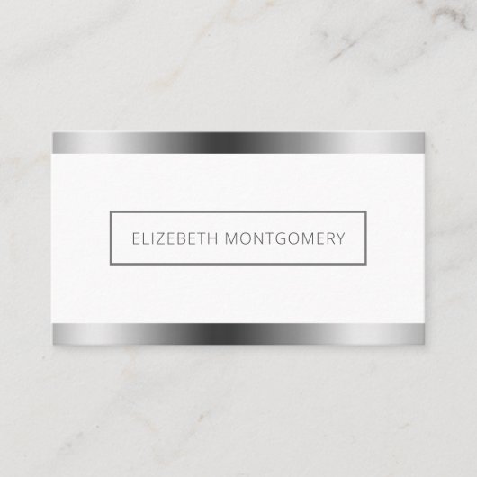 ミニマル白フェイク銀箔 名刺 (正面)