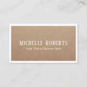 ミニマル白フレーム素朴クラフト 名刺 (正面)