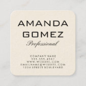 ミニマル白ブラック スクエア名刺 (正面)