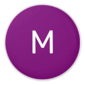 ミニマル白プリントモノグラムオンパープル セラミックノブ (正面)