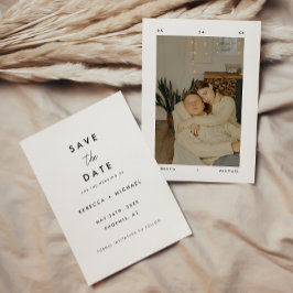 ミニマル白モダン写結婚真 セーブザデート