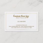 ミニマル白モダン縁どのTin金ゴールド 名刺 (裏面)