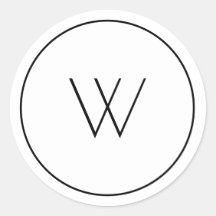 ミニマル白モノグラムシンプル独身の文字W