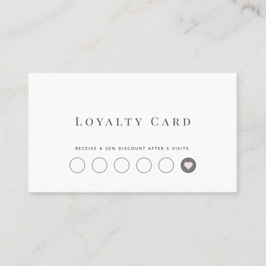 ミニマル白ロイヤリティカード 名刺 (正面)