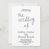 ミニマル白書跡モダン結婚の 招待状 (正面)
