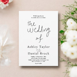 ミニマル白書跡モダン結婚の 招待状