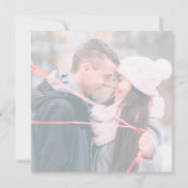 ミニマル白灰色の結婚写真 セーブザデート (裏面)