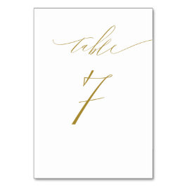 ミニマル白金ゴールドエレガントスクリプトNo 7結婚s テーブルナンバー