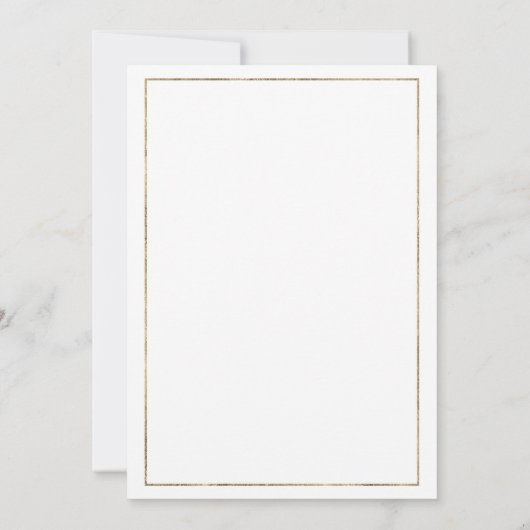 ミニマル白金ゴールドグリッター結婚紙吹雪 招待状 (裏面)