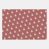 ミニマル白金ゴールドグリーンクリスマスツリーパターン ラッピングペーパーシート (正面2)