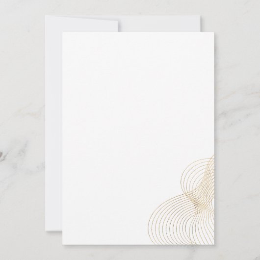 ミニマル白金ゴールド幾何結婚の 招待状 (裏面)