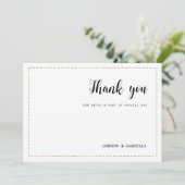 ミニマル白金ゴールド書道ありがとう 招待状 (スタンド正面)