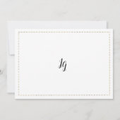 ミニマル白金ゴールド書道ありがとう 招待状 (裏面)