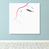 ミニマル白黒とピンクの女性まつ毛 キャンバスプリント (インサイチュ (ウッドフロア))