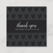 ミニマル白黒のシンプルハート スクエア名刺 (正面)