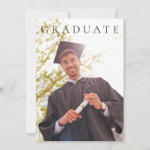 ミニマル白黒の卒業式パーティー 招待状 (裏面)