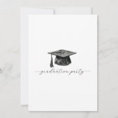 ミニマル白黒の卒業式パーティー 招待状 (裏面)