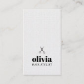ミニマル白黒はさみはっきりした美容師 名刺 (正面)
