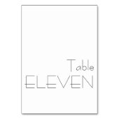 ミニマル白黒よくはしゃぐタイポグラフィイレブン テーブルナンバー (正面)