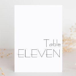 ミニマル白黒よくはしゃぐタイポグラフィイレブン テーブルナンバー