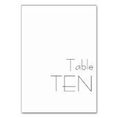ミニマル白黒よくはしゃぐタイポグラフィ10 テーブルナンバー (正面)