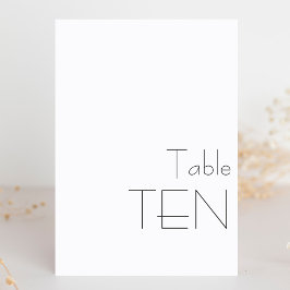 ミニマル白黒よくはしゃぐタイポグラフィ10 テーブルナンバー