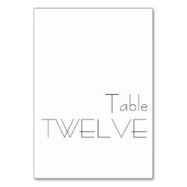 ミニマル白黒よくはしゃぐタイポグラフィ12 テーブルナンバー