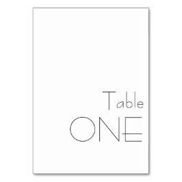 ミニマル白黒よくはしゃぐタイポグラフィ1 テーブルナンバー