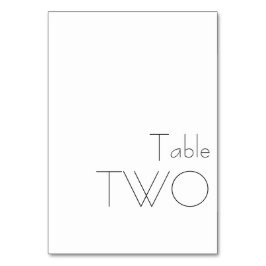 ミニマル白黒よくはしゃぐタイポグラフィ2 テーブルナンバー