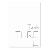 ミニマル白黒よくはしゃぐタイポグラフィ3 テーブルナンバー (裏面)