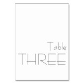 ミニマル白黒よくはしゃぐタイポグラフィ3 テーブルナンバー (正面)
