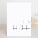 ミニマル白黒よくはしゃぐタイポグラフィ3 テーブルナンバー<br><div class="desc">ミニマモダンリスト白黒よくはしゃぐタイポグラフィ結婚の3つのテーブル番号</div>