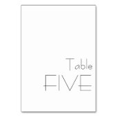 ミニマル白黒よくはしゃぐタイポグラフィ5 テーブルナンバー (裏面)