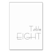 ミニマル白黒よくはしゃぐタイポグラフィ8 テーブルナンバー (正面)