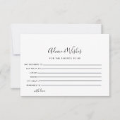 ミニマル白黒アドバイスとウィッシュズカード 出欠カード (正面)