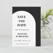 ミニマル白黒アーチクラスエレガントシンプル セーブザデート (スタンド正面)