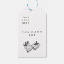 ミニマル白黒アートスケッチクリスマスプレゼント ギフトタグ
