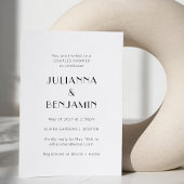 ミニマル白黒アールデコカップルシャワー 招待状